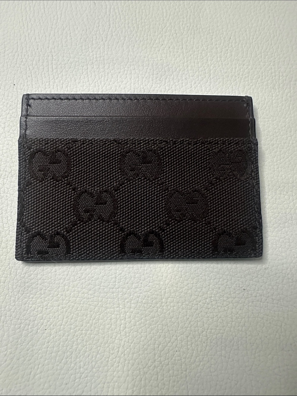 Authentic Gucci dark brown GG Monogram Card Holder